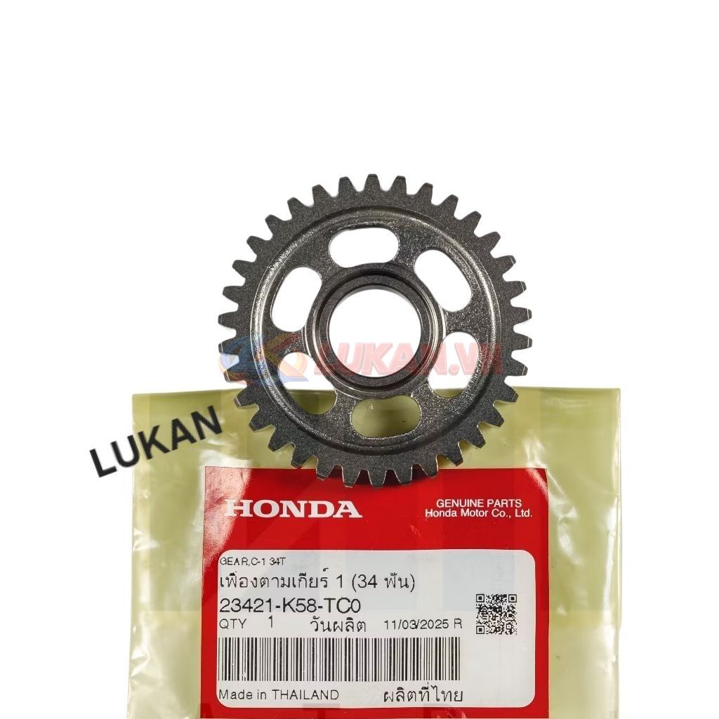 Bánh răng, nhông số 1 cốt tải WAVE S110, RSX, BLADE, A110... 34T zin 23421-KWW-740, 23421-K03-H10 - Ảnh 2