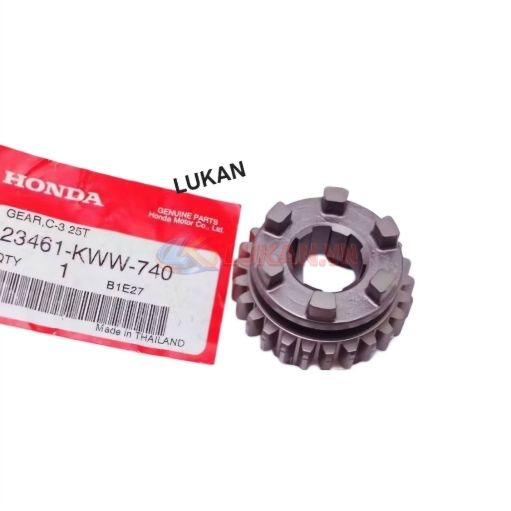 Bánh răng, nhông số 3 cốt tải WAVE S110, RSX, BLADE, A110... 25T zin 23461-KWW-740