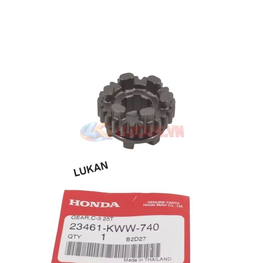 Bánh răng, nhông số 3 cốt tải WAVE S110, RSX, BLADE, A110... 25T zin 23461-KWW-740 - Ảnh 3