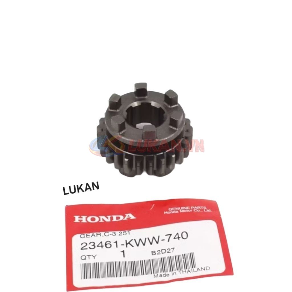 Bánh răng, nhông số 3 cốt tải WAVE S110, RSX, BLADE, A110... 25T zin 23461-KWW-740 - Ảnh 4