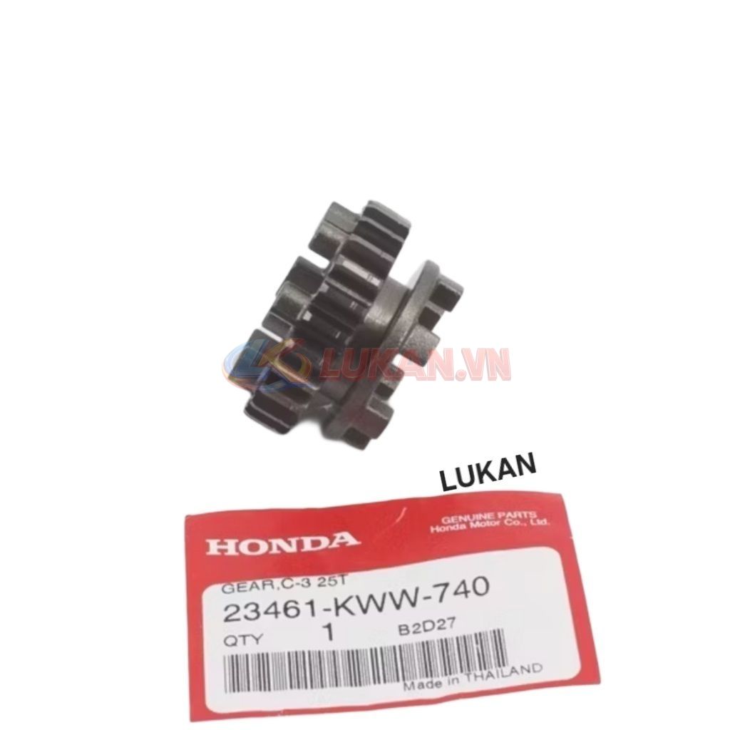 Bánh răng, nhông số 3 cốt tải WAVE S110, RSX, BLADE, A110... 25T zin 23461-KWW-740 - Ảnh 6