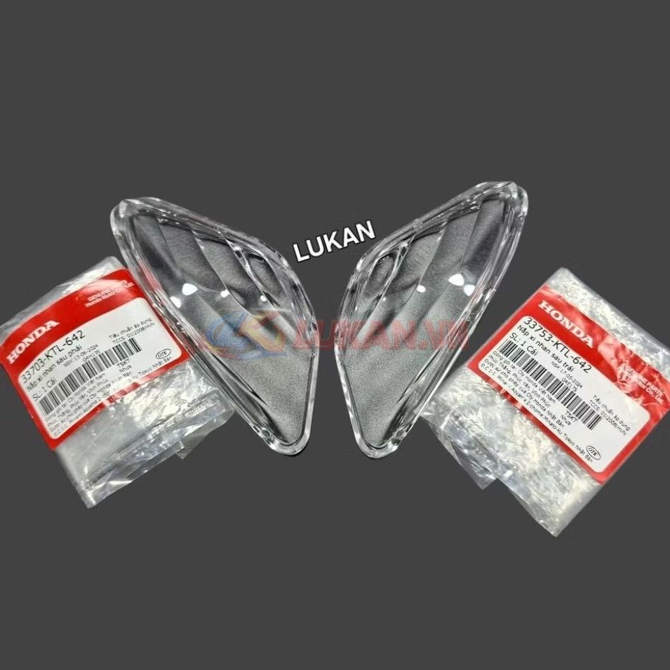 Cặp nắp chụp xi nhan sau trắng WAVE A, RS, S100... zin Honda 33753-KTL-642, 33703-KTL-642