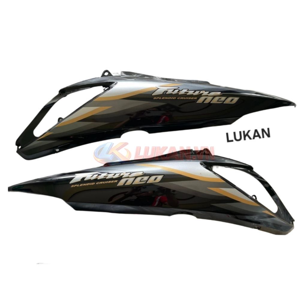 Cặp nhựa ốp thân sườn xe FUTURE NEO 125 Đen zin tem cánh chim