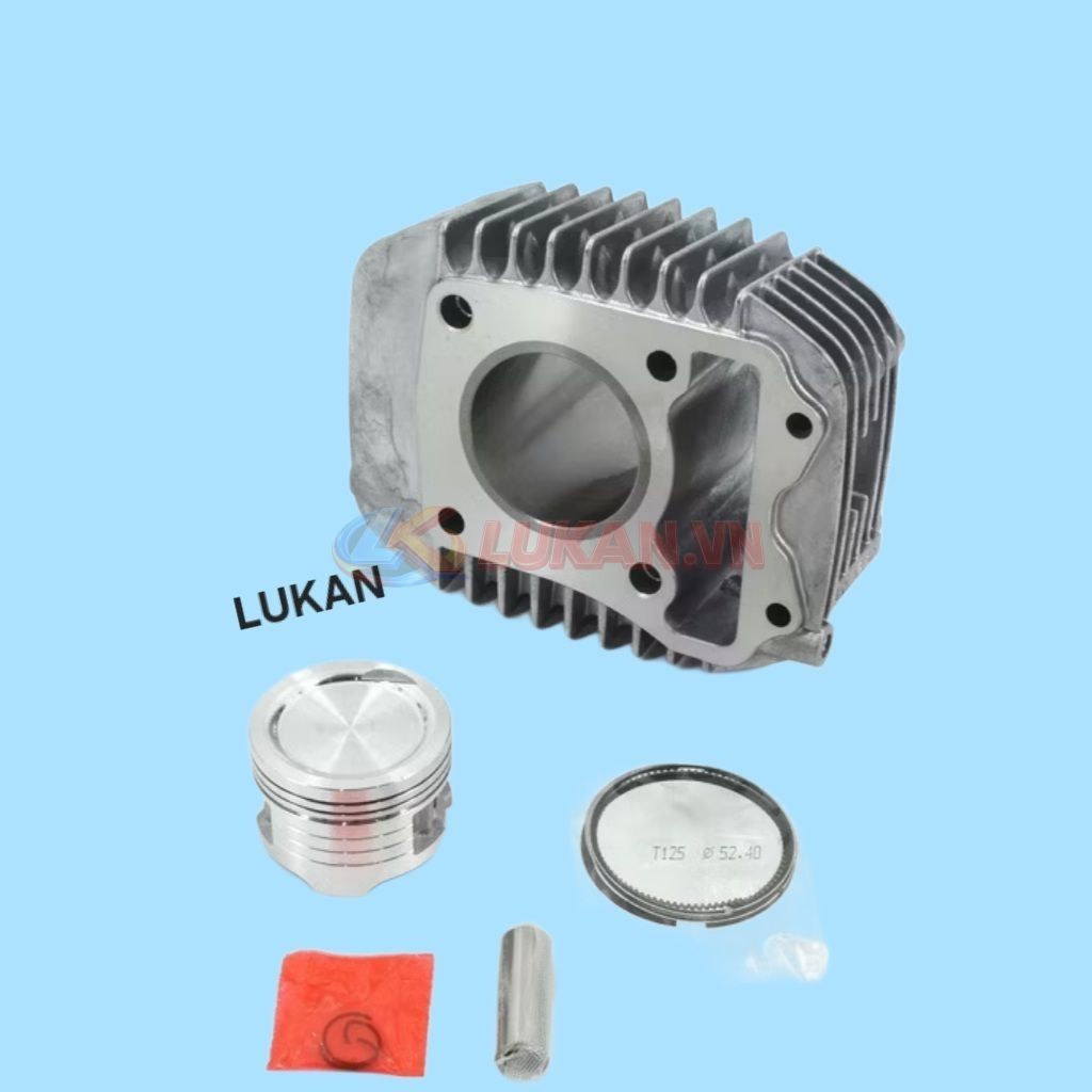 Bộ lòng, nòng hơi xi lanh xe FUTURE MẬP, LED, MSX 125... luôn piston bạc 52mm - Ảnh 2