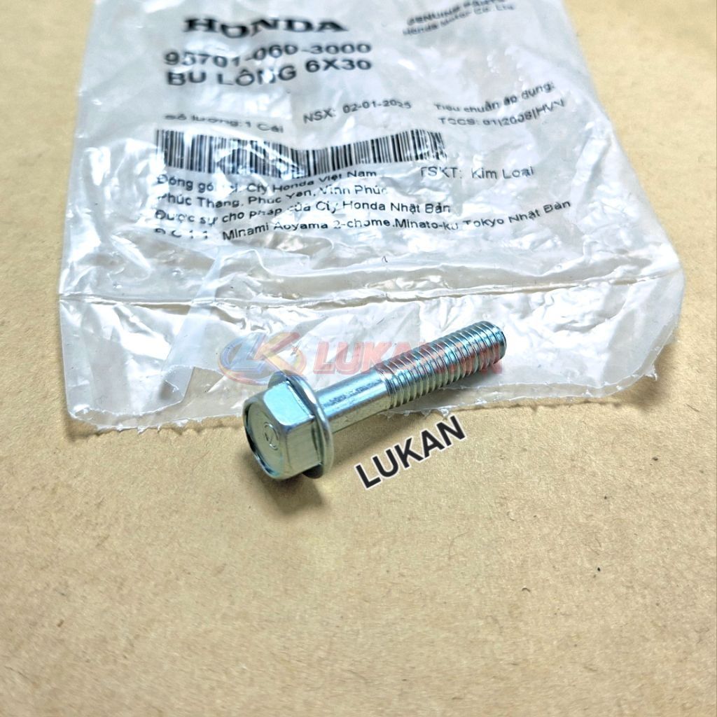 Ốc, bu lông 6x30 đầu 10 xe DREAM, WAVE, FUTURE... zin chính hãng 95701-060-3000