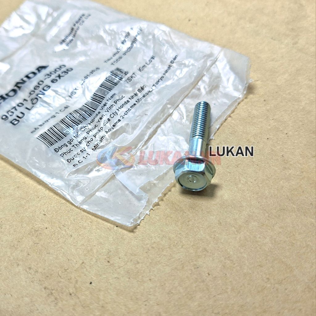 Ốc, bu lông 6x30 đầu 10 xe DREAM, WAVE, FUTURE... zin chính hãng 95701-060-3000 - Ảnh 6